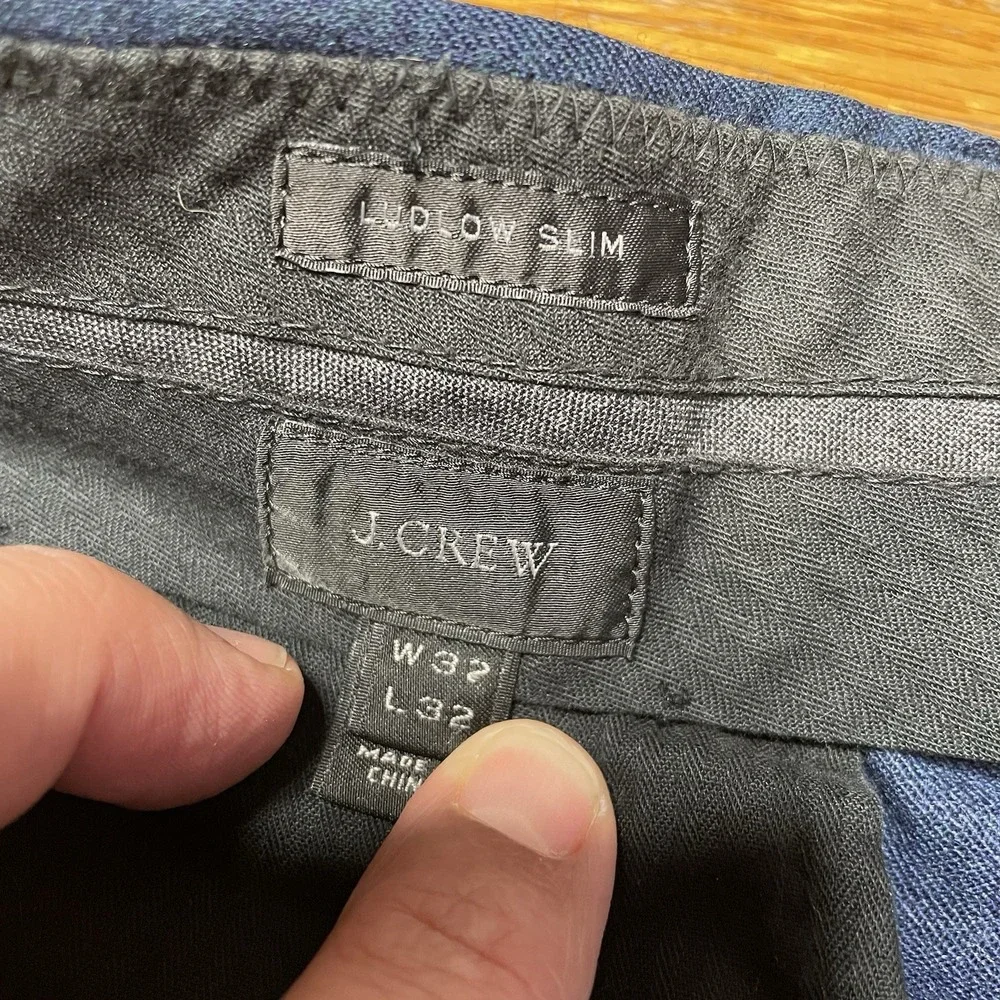 J Crew Men's Ludlow Slim Fit Pants 32x32 Blue Vitale Barberis Canonico Wool‎